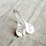 Silver Earrings in the Shape of a Dandelion