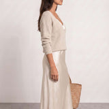 Satin midi dress with included sweater