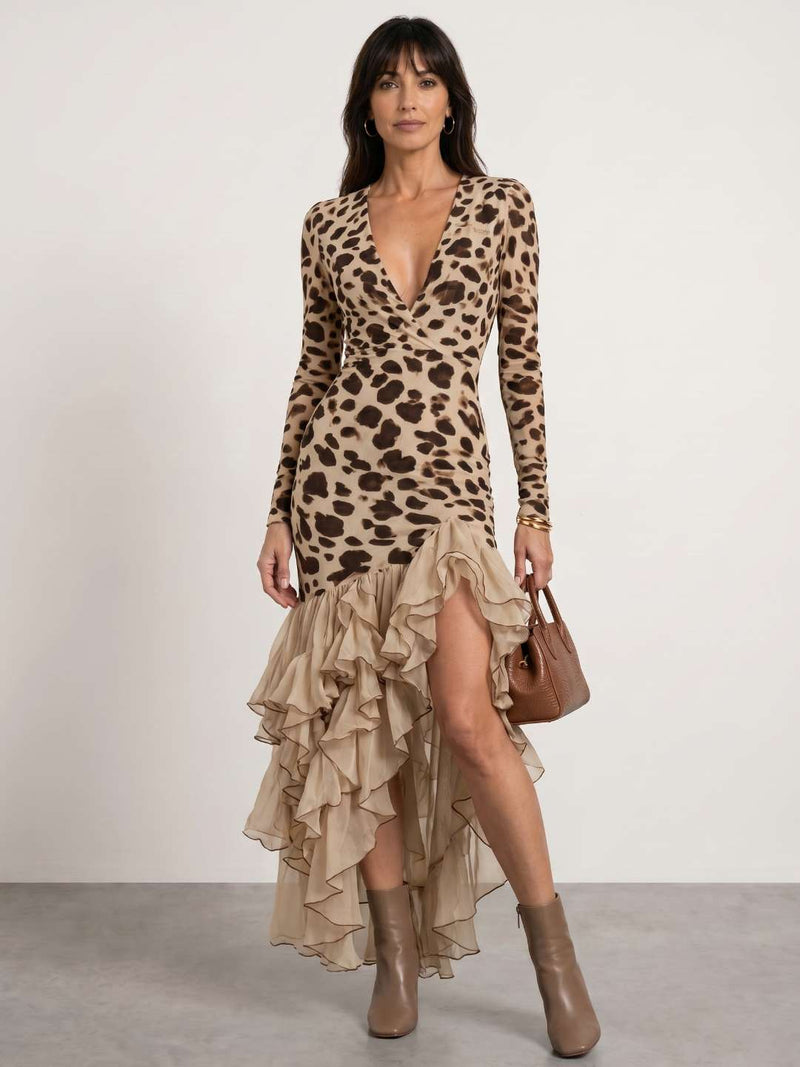 Animal print patterned dress