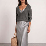 Satin midi dress with included sweater