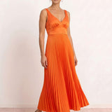 Pleated Midi Dress Vesta