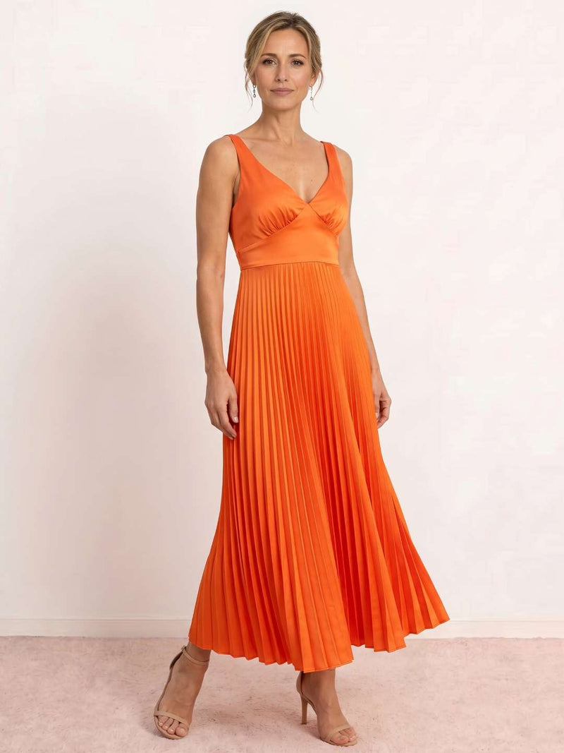 Pleated Midi Dress Vesta