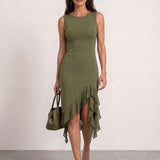 Ruffled green dress