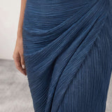 Pleated Shirt Dress with Slit