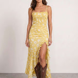 Floral dress with side slit
