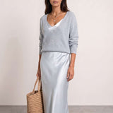 Satin midi dress with included sweater