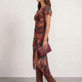 Draped Detail Midi Dress