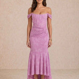 Midi dress with draping and square neckline