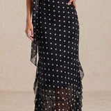 Polka dot midi dress with straps
