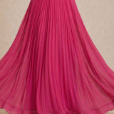 Pleated Dress with Knot Detail
