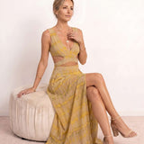 Long dress with cut-out detail