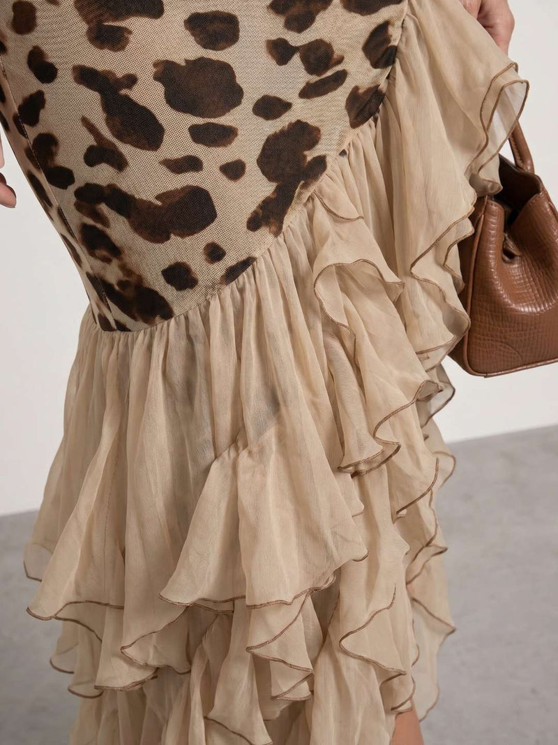 Animal print patterned dress