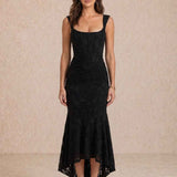 Midi dress with draping and square neckline