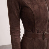 Brown suede dress