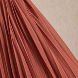 Pleated midi dress with V-neck