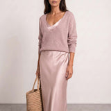 Satin midi dress with included sweater