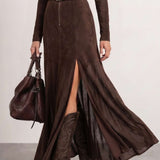 Brown suede dress
