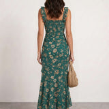 Floral dress with side slit