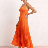 Pleated Midi Dress Vesta