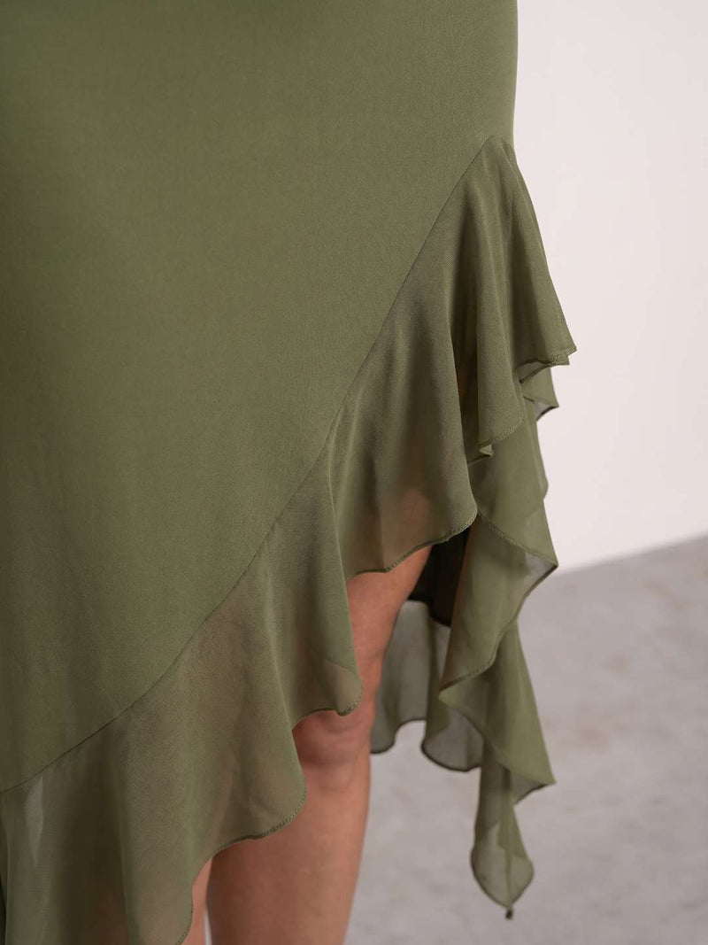 Ruffled green dress