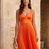Pleated Midi Dress Vesta