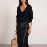 Satin midi dress with included sweater
