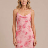 Floral Pink Flowing Short Dress