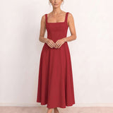 Midi dress with square neckline