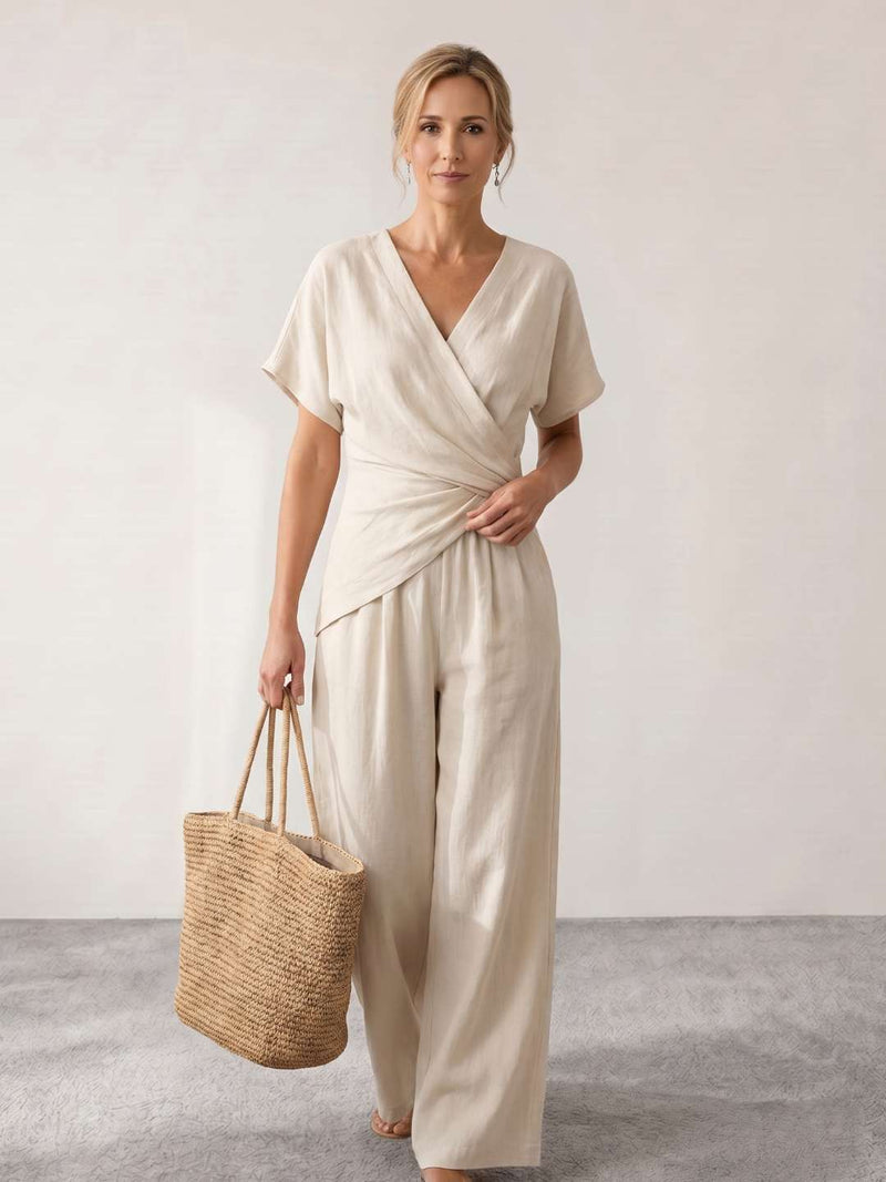 Fluid long dress with draping