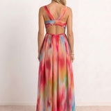 Multicolored Printed Long Dress