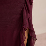Asymmetrical dress with ruffles