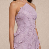 Pleated dress with ruffle detail