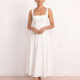 Midi dress with square neckline