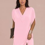 Short flowy dress with V-neck