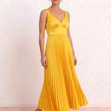 Pleated Midi Dress Vesta