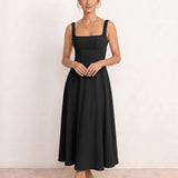 Midi dress with square neckline
