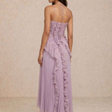 Pleated dress with ruffle detail