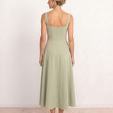 Midi dress with square neckline