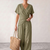 Fluid long dress with draping