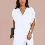 Short flowy dress with V-neck