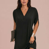 Short flowy dress with V-neck