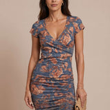 Mini dress with gathered detail