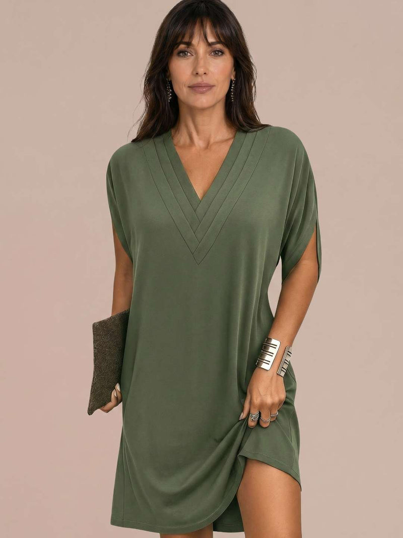 Short flowy dress with V-neck