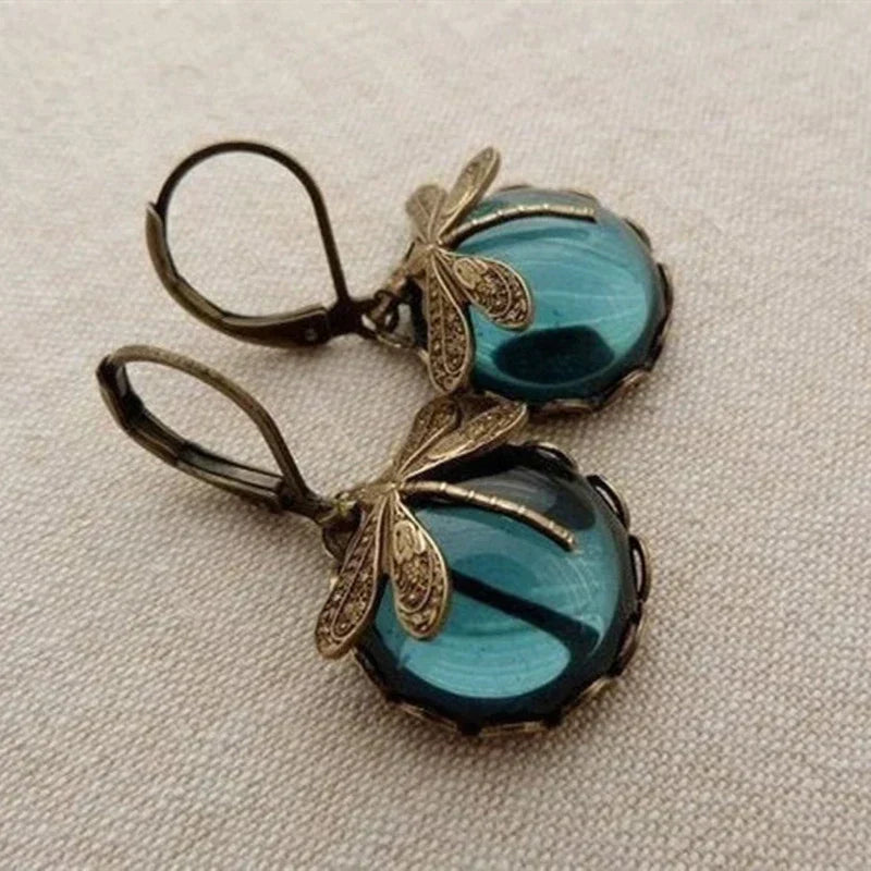 Vintage Gold Dragonfly Earrings Marie-Sophie