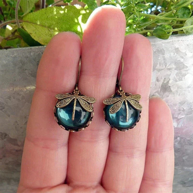 Vintage Gold Dragonfly Earrings Marie-Sophie