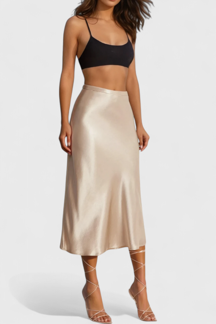Maxima Midi Skirt with High Waist