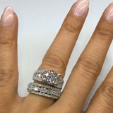 Wide diamond ring with a shiny finish.