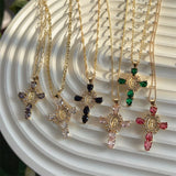 Selina – Elegant Cross Gold Necklace
