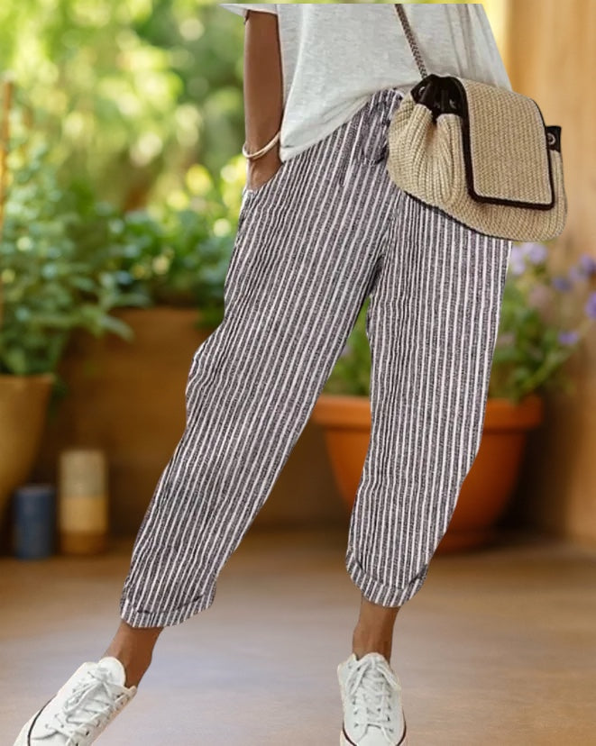 Kyoto™ | Striped Pants with Drawstring
