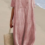 Silvana | Textured Maxi Dress with Loose Fit